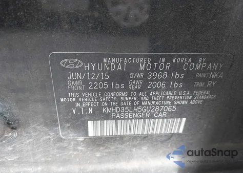 2016 Hyundai Elantra Gt z USA, uszkodzony, nr VIN KMHD35LH5GU287065